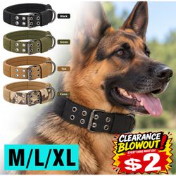 Tactical heavy duty Nylon large Dog Collar collar K9 Military with Metal Buckle