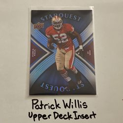Patrick Willis San Francisco 49ers Hall of Fame LB Upper Deck Short Print Insert Card. 