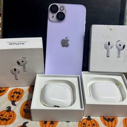 I Phone 14 Regular And AirPods 4th Generation 