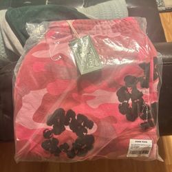Large Denim Tears Pink Camo Cotton Wreath Sweatpants