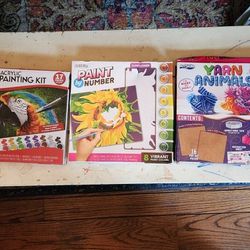  3 Pc. Acrylic Paint Kit ~Yarn Animal - Paint By Numbers Sets