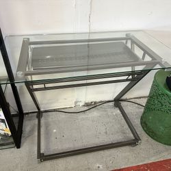 Glass Desk with Metal Frame