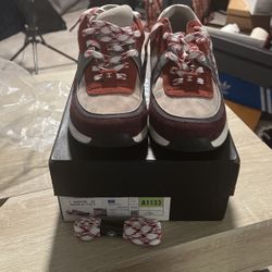 RARE Chanel Bordeaux Red CC Logo Suede Sneaker 