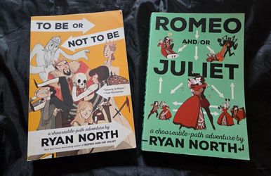 two interactive books written by Ryan North
Romeo and/or Juliet and To Be or Not to Be