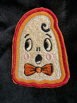 Retro Vintage Inspired Ghost with Bow Tie Embroidered Iron On  Patch