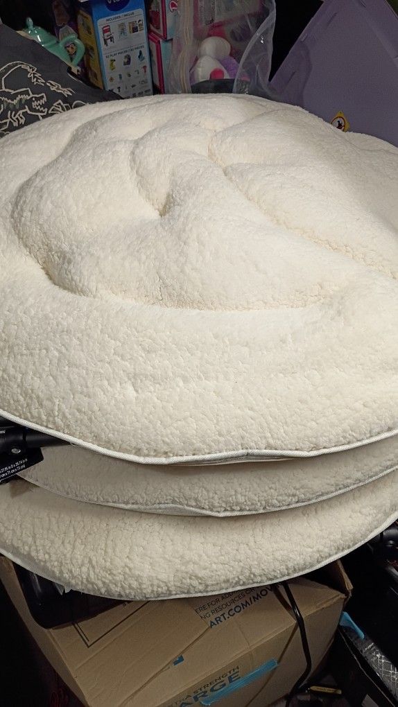 White saucer chairs
Sillas