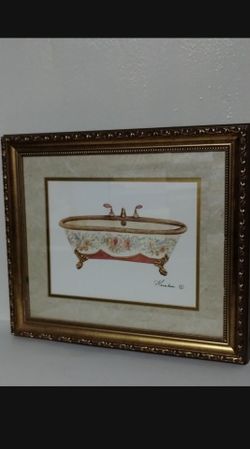 CONSUELO GAMBOA WALL ART - VICTORIAN BATHTUB 14"×12"