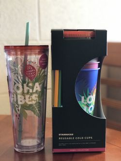 Take both Starbucks tumbler