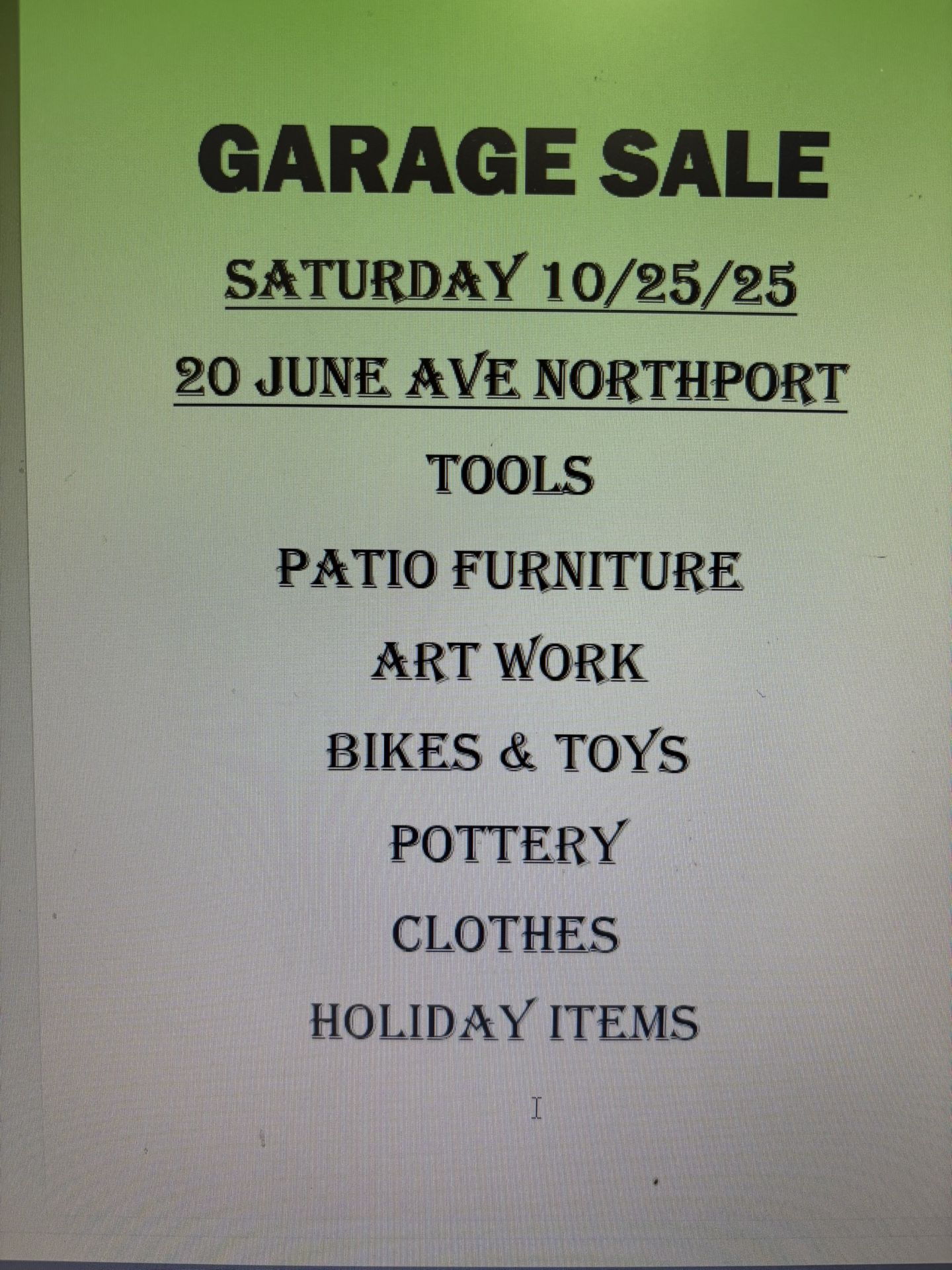 Garage Sale
