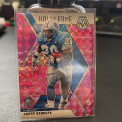 Barry Sanders Pink Camo Prizm Hall Of Fame, Lions NFL