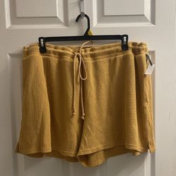Brand New Ladies Mustard Waffle Shorts Sizes 3X & 4X $5.00 Each 