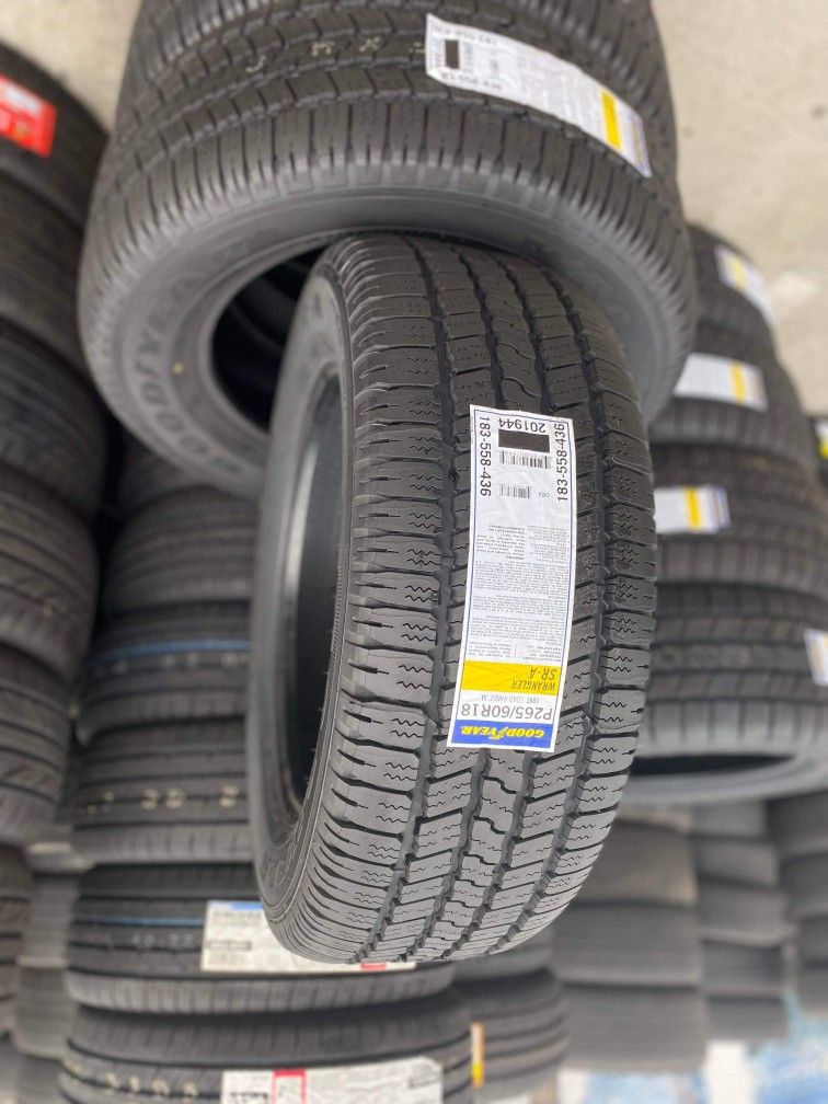 P265/60R18 Goodyear Wrangler SR-A New Tires Installed and Balanced