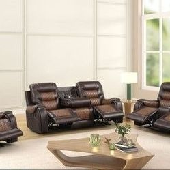 ONLY $1649 3 Piece Recliner Sofa Loveseat and Chair Set CLEARANCE NEW IN BOX
