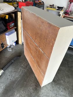 Wood Bookcase Cabinet with White Frame