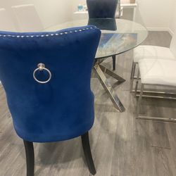 Glass Dining Table Set - Sits 6