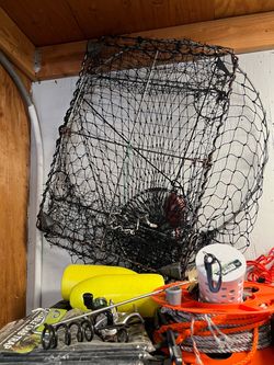 Collapsible Wire Crab Trap with Accessories