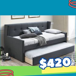 Brand New In Box Day Bed W/ Slats + Trundle And 2 Mattresses. Pick Up In Long Beach