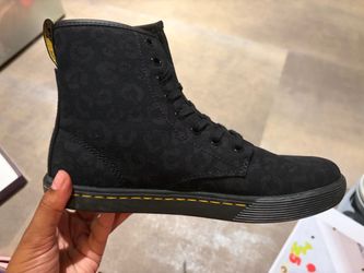 Dr Martens suede leopard print boots