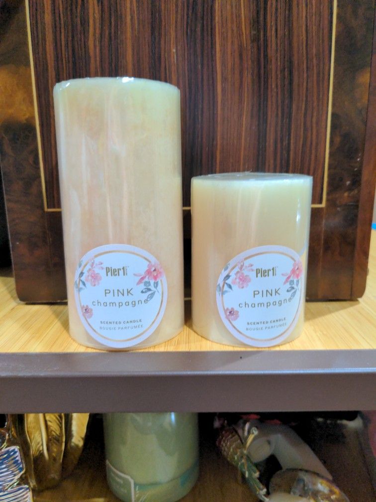 Pink Champagne Pillar Candles From Pier One