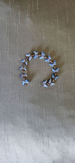 Blue enamel butterfly bracelet