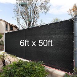 Brand New $45 Garden 6x50’ Privacy Fence Wall Cover Yard Backyard Mesh Shades (Black, Green)
