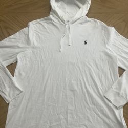 Polo Ralph Lauren white Hoodie size Large Light weight