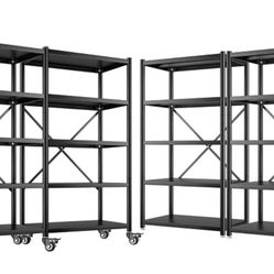 REIBII Adjustable 5 Tier Metal Storage on Wheels  $60 ea / $200 set of 4