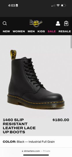 New SLIP RESISTANT LEATHER LACE UP BOOTS