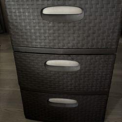 3 Tier Storage Bins -dark Brown Plastic