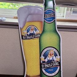 2009 St. Pauli Girl Tin Sign Wall Decor 