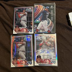 Cleveland Guardians Baseball Cards Incl 2023 Topps Chrome Rookie Auto /499, Prism Refractor, And More All Mint Condition!  