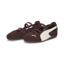 Puma Speedcat Ballet Nova Leather Sneakers - Black/White Racing Flats | Slim-Fit Minimalist Streetwear Shoes | Ballet Inspired Sporty Luxe