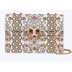 Tory Burch GEMINI LINK Hicks Garden LARGE CHAIN Leather Shoulder/crossbody Bag