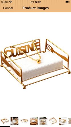 Iron Napkin Holder, Heavy Duty Countertop Tissue Stand for Cafes Hotels Restaurants, Weighted Square Napkin Storage for Home Kitchen Office ( please f