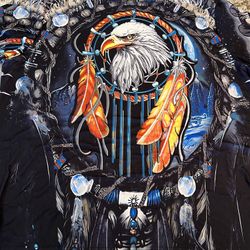  5XL Mens Native American Wolf 3D Sweatshirt All Over Print Plus Long Sleeve Shirt Tribal Graphic Back & Front