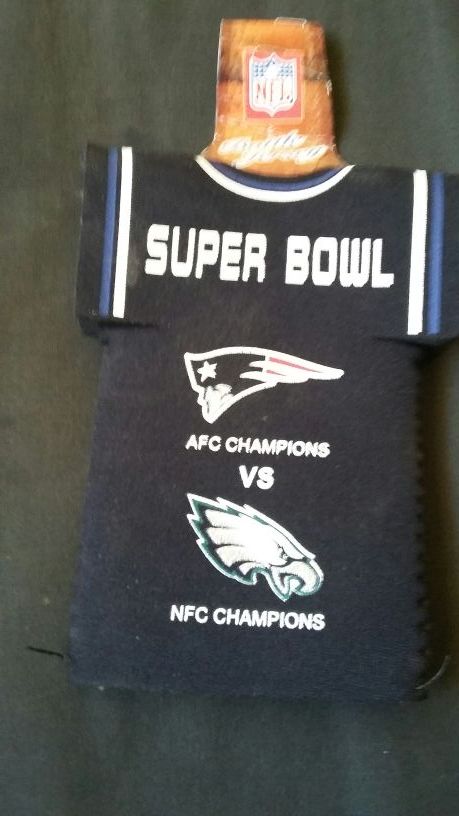 Super Bowl bottle jersey Patriots vs Eagles