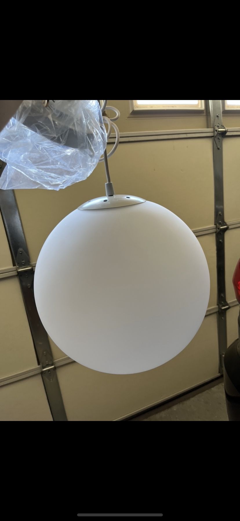 Kira Home Ceres 14" Mid-Century Modern Hanging Orb Pendant Light with Smooth Matte White Frosted Diffuser, White Finish