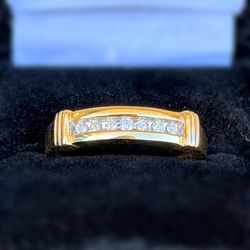 14k solid yellow gold 0.22CTW Natural Diamond Fashion Wedding Band Ring sz12 5mm