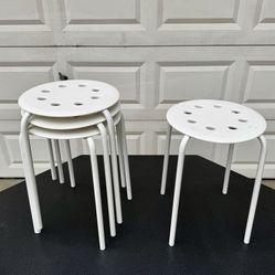 IKEA MARIUS Stools – White (Stackable) – Multiple Available