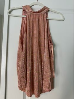 Gold/Pink High Neck Tank Top XS