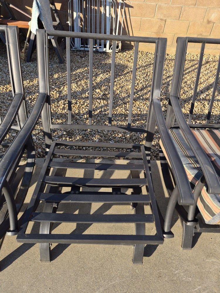 IRON PATIO CHAIRS.