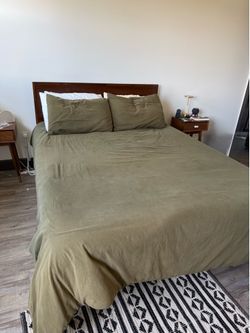 Mid century style queen-size bed frame