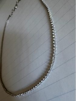 silver tennis necklace