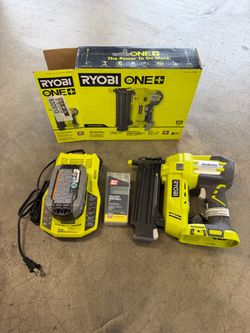 RYOBI 18V ONE+ Cordless Brad Nailer – Battery & Charger Included