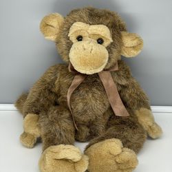 Vintage Russ Berrie Jimby Plush Monkey Brown Chimp Beanbag Stuffed Animal Plush