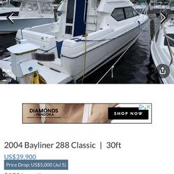 Priced To Sell Fast 2004 Bayliner 288 Command Bridge New Engine In Water Ready For Sea Trial