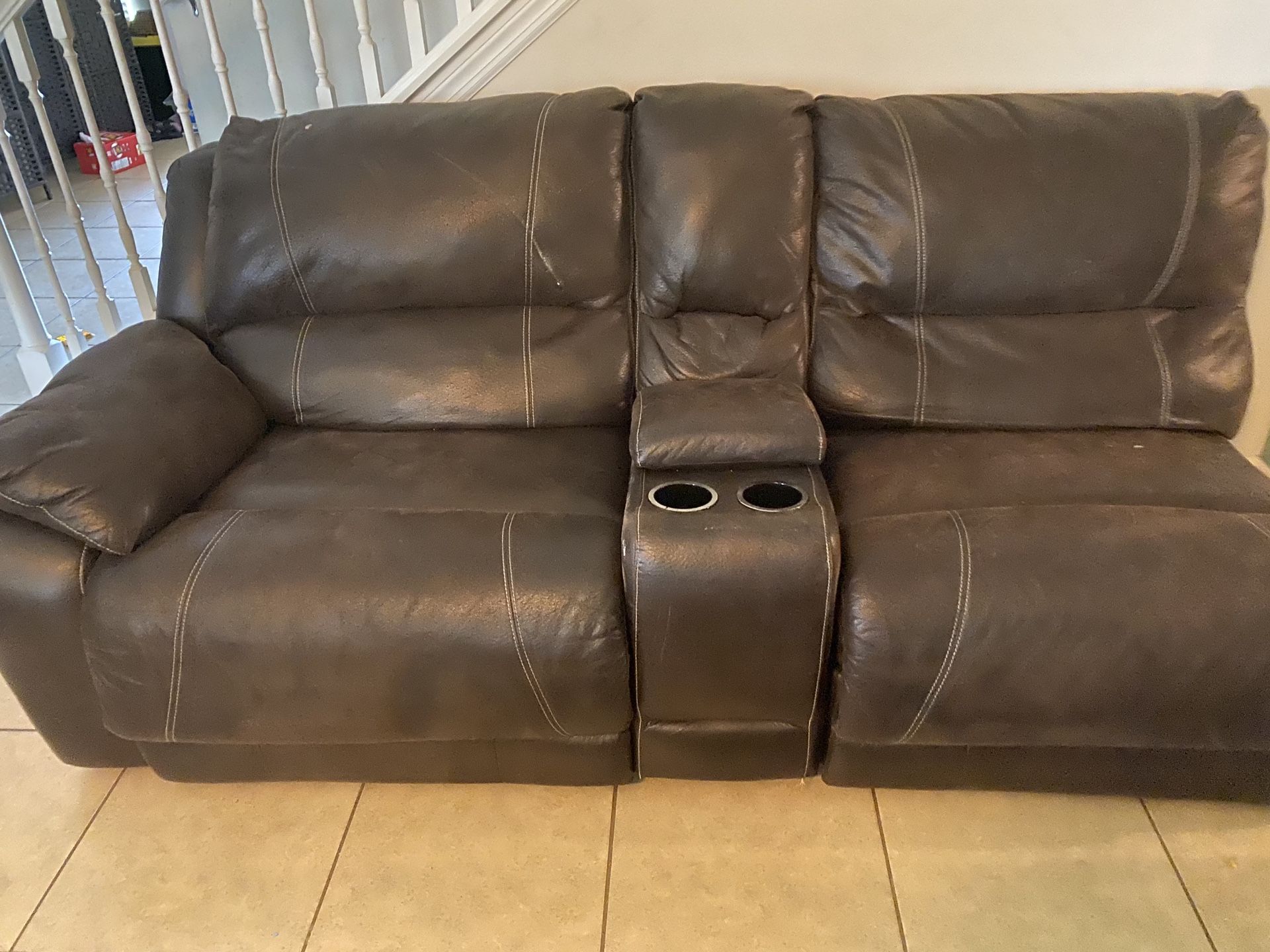 4 pc Leather Sectional Couch