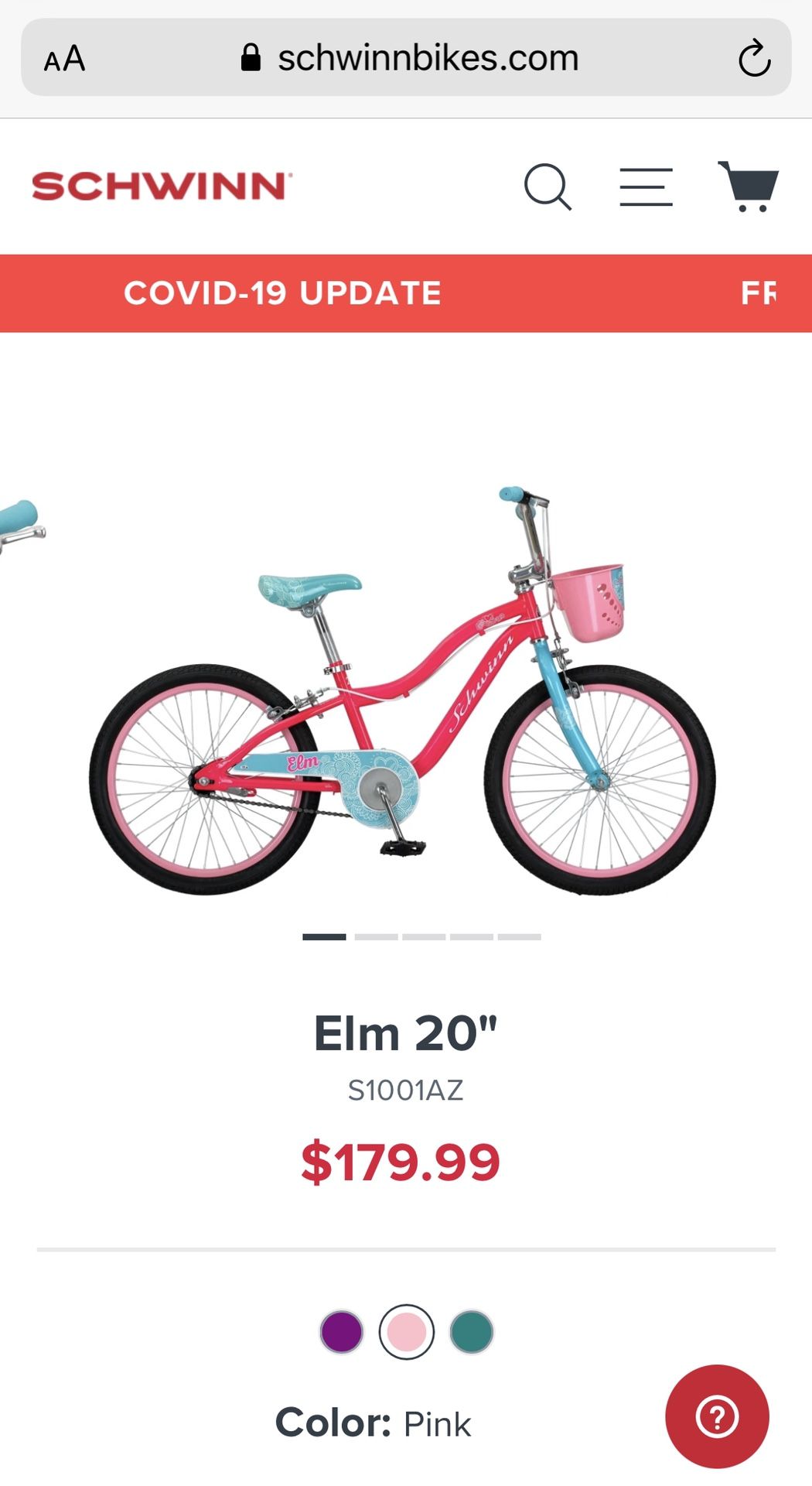 NEW IN BOX 20" girls bike