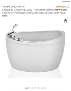 Tub 48” Japanese Soaker Massage Tub