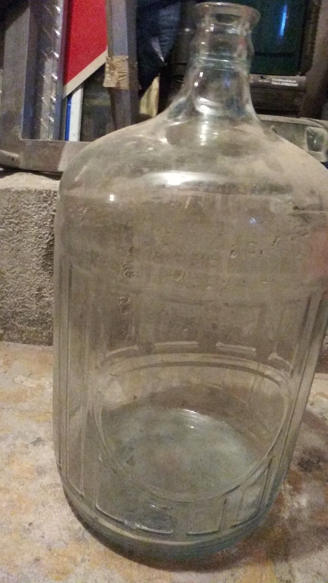 Vintage 5 gallon glass jug.
